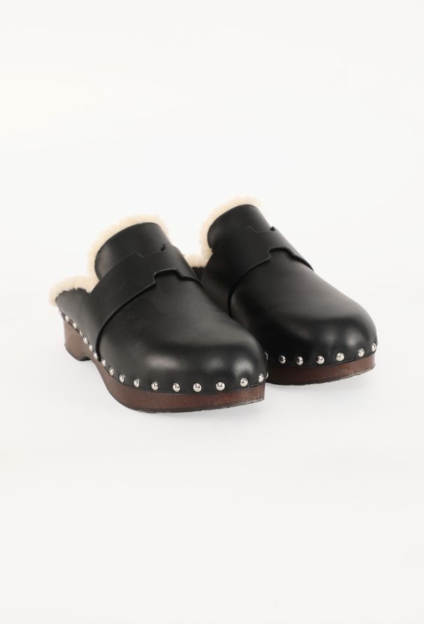 Hermès Calya H Shearling Mules, 2021 - 4