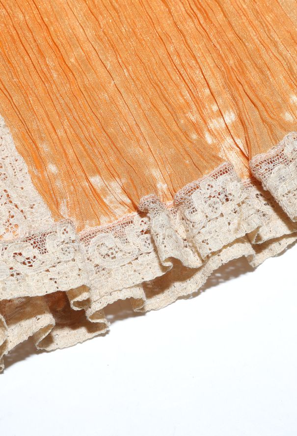 '70s Pleated Lace Trim Dress - 5