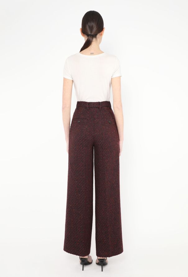 Prada High-Waisted Tweed Trousers - 4