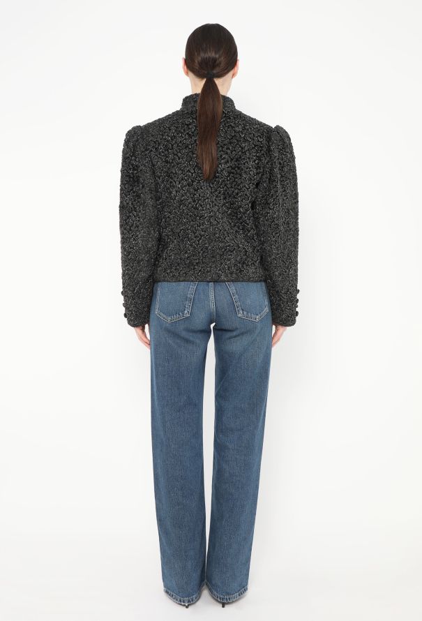 Saint Laurent Late '70s Bouclé Astrakhan Toggle Jacket - 5