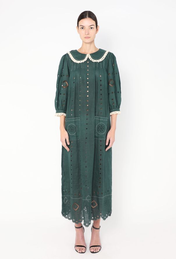 Vita Kin Ruffled Linen Eyelet Dress - 1