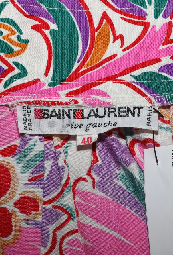 Saint Laurent Vintage Floral Cotton Skirt - 5