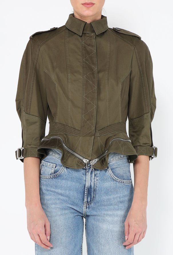 Alexander McQueen Peplum Zip Cargo Jacket, Resort 2016 - 3