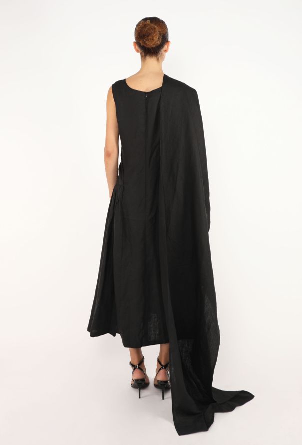 Dries Van Noten Draped Embroidered Linen Dress, S/S 2000 - 8