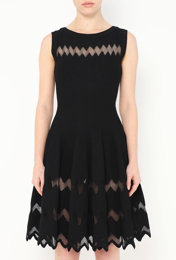 Alaïa Chevron Lace Skater Dress - 2 Alaïa Chevron Lace Skater Dress - 2
