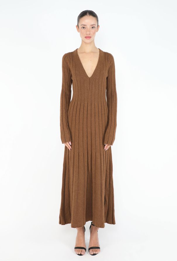 Khaite 2022 Cashmere Ribbed Knit Dress - 1