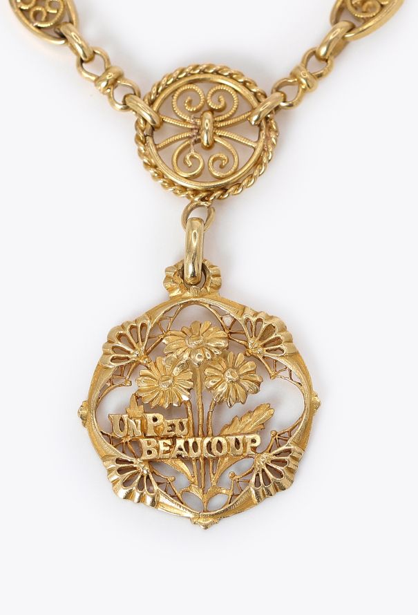 Vintage Fine Jewelry Antique 18k Yellow Gold Un Peu Beaucoup Necklace - 3 Vintage Fine Jewelry Antique 18k Yellow Gold Un Peu Beaucoup Necklace - 3