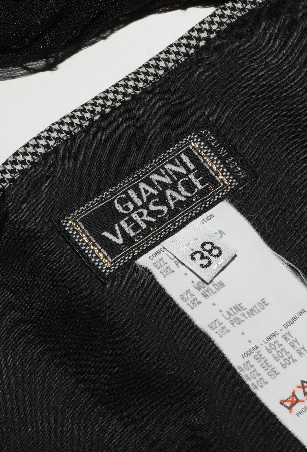 Gianni Versace Mesh Bustier Houndstooth Dress, S/S 1998 - 7