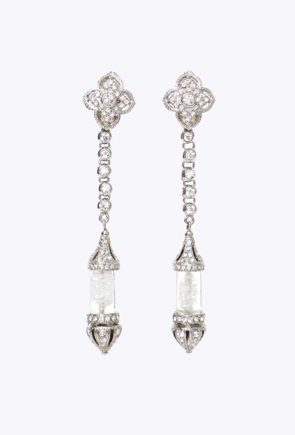 Dior F/W 1997 Strass Pendant Clip Earrings - 1