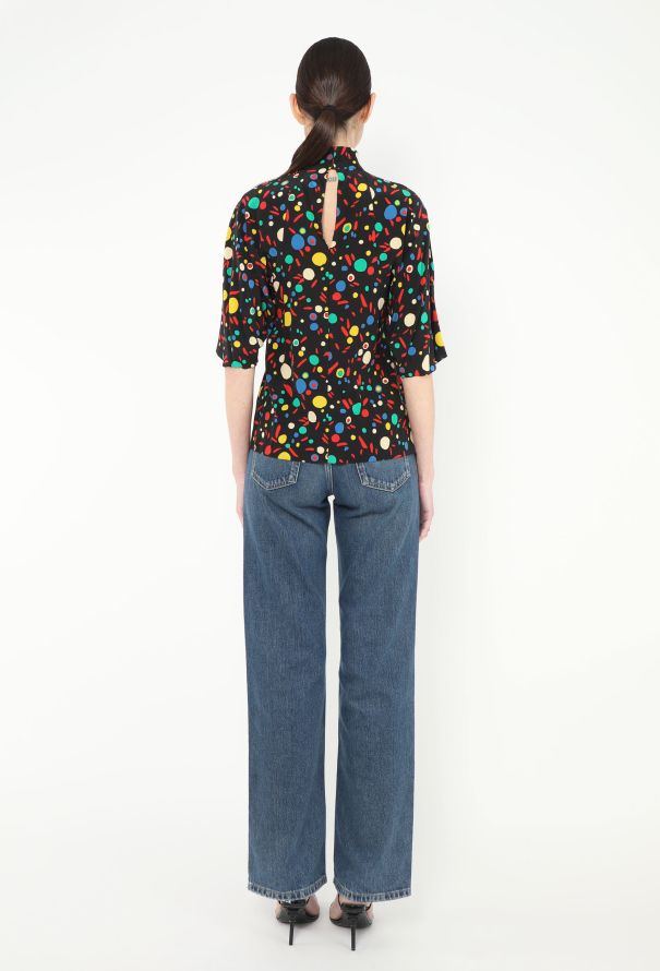 Saint Laurent 2016 Abstract Crêpe Blouse - 3 Saint Laurent 2016 Abstract Crêpe Blouse - 3