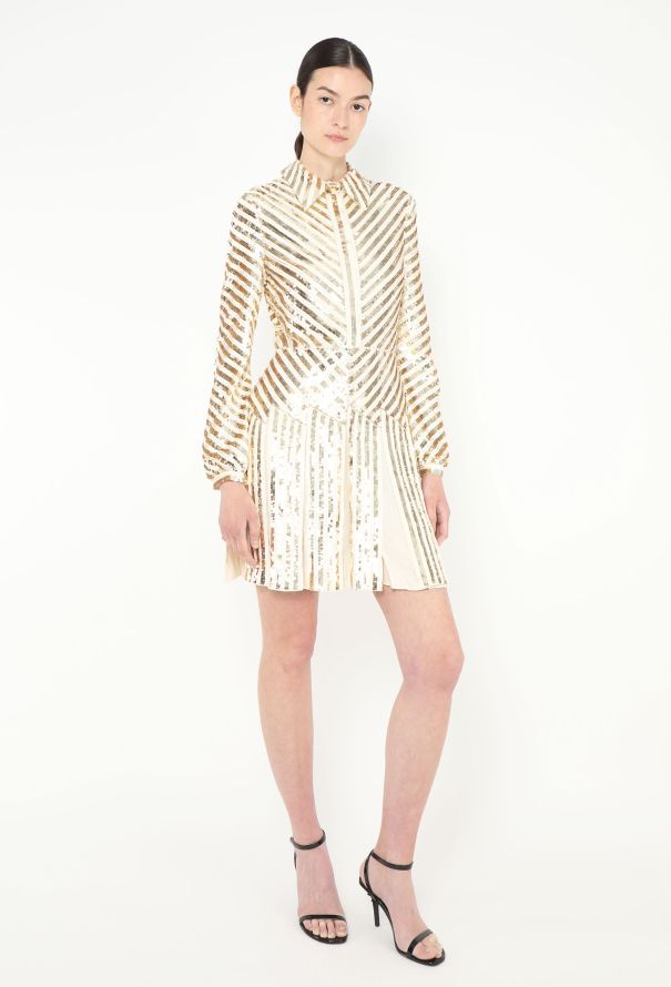 Valentino 2022 Sequin Appliqué Fluted Dress - 3 Valentino 2022 Sequin Appliqué Fluted Dress - 3