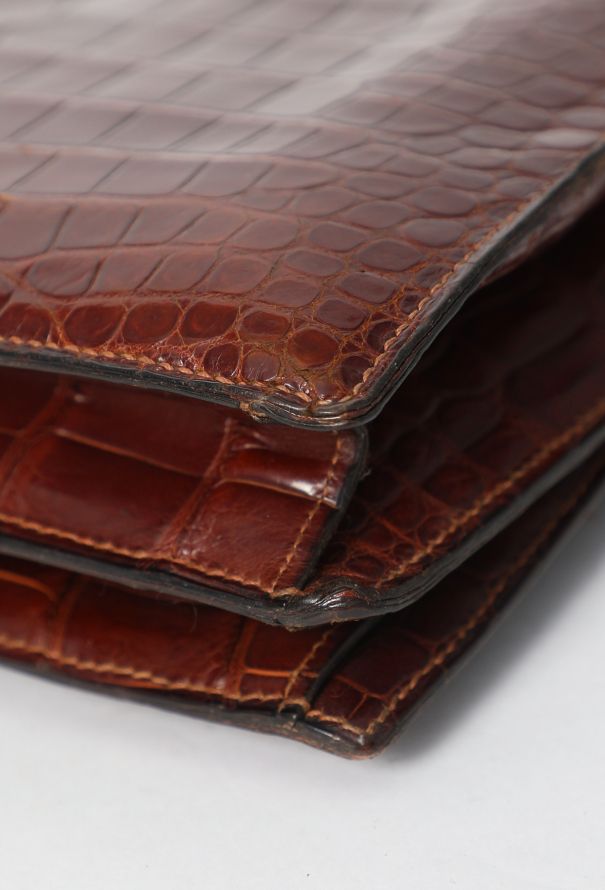Hermès Vintage Brown Porosus Cordelière Bag - 9