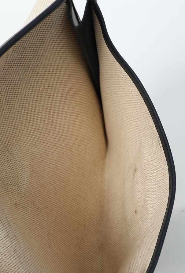 Hermès Vintage Toile H & Navy Box Jige Clutch - 11