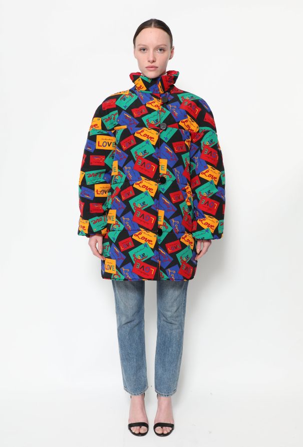 Saint Laurent '90s Reversible Love Card Puffer Coat - 2