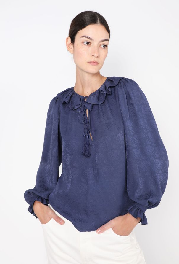 Saint Laurent Vintage Jacquard Tassel Blouse - 1