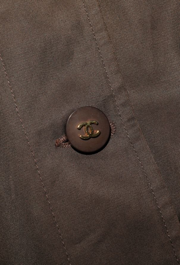 Chanel '80s Gabardine Cashmere-Lined Raincoat - 9