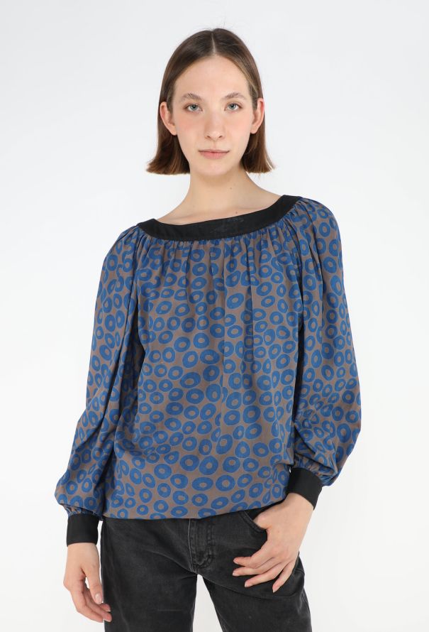 Saint Laurent Late '70s Dotted Peasant Tunic - 1