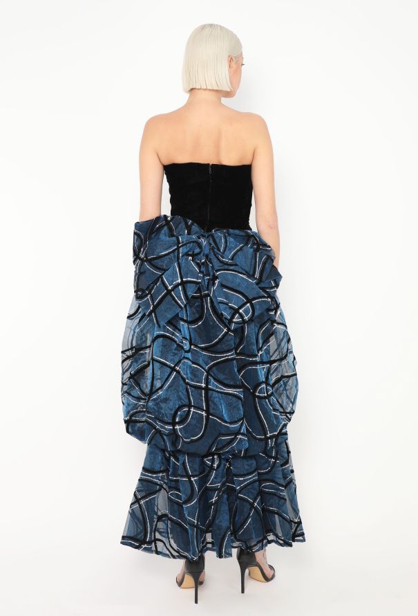 Velvet Organza Bustle Gown - 3 Velvet Organza Bustle Gown - 3