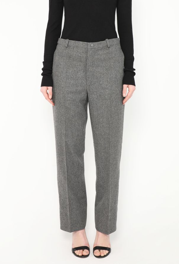 Saint Laurent '70s Felted Straight-Leg Trousers - 2 Saint Laurent '70s Felted Straight-Leg Trousers - 2