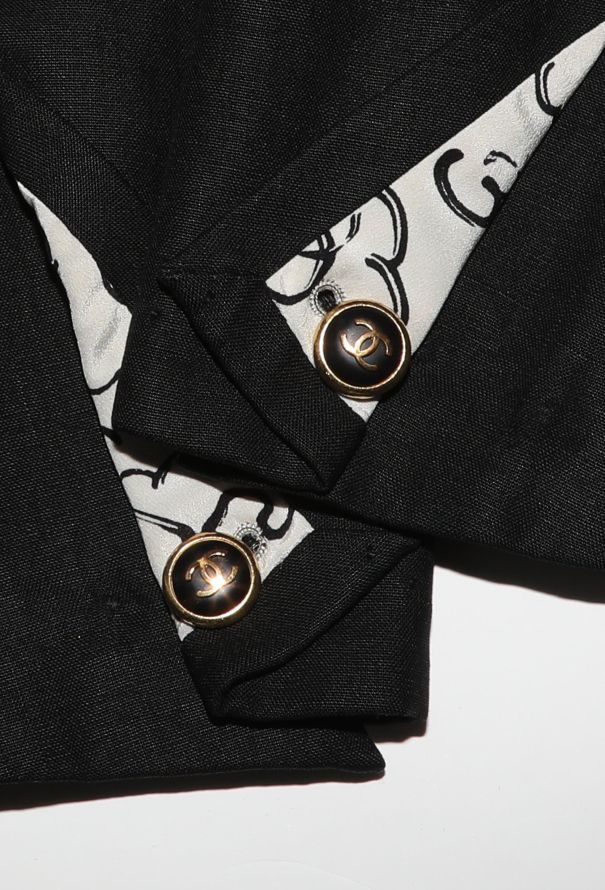 Chanel RARE S/S 1993 Bicolor Scripted 'CC' Jacket - 7