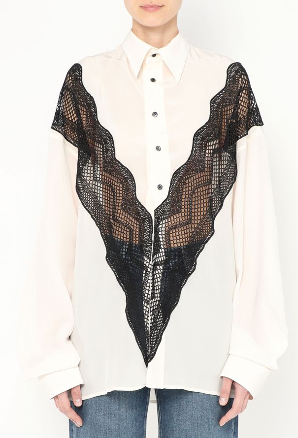 Céline S/S 2018 Chevron Lace Tunic - 1