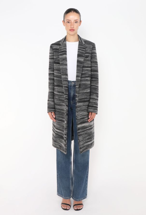 Céline Tonal Striped Crombie Coat - 1