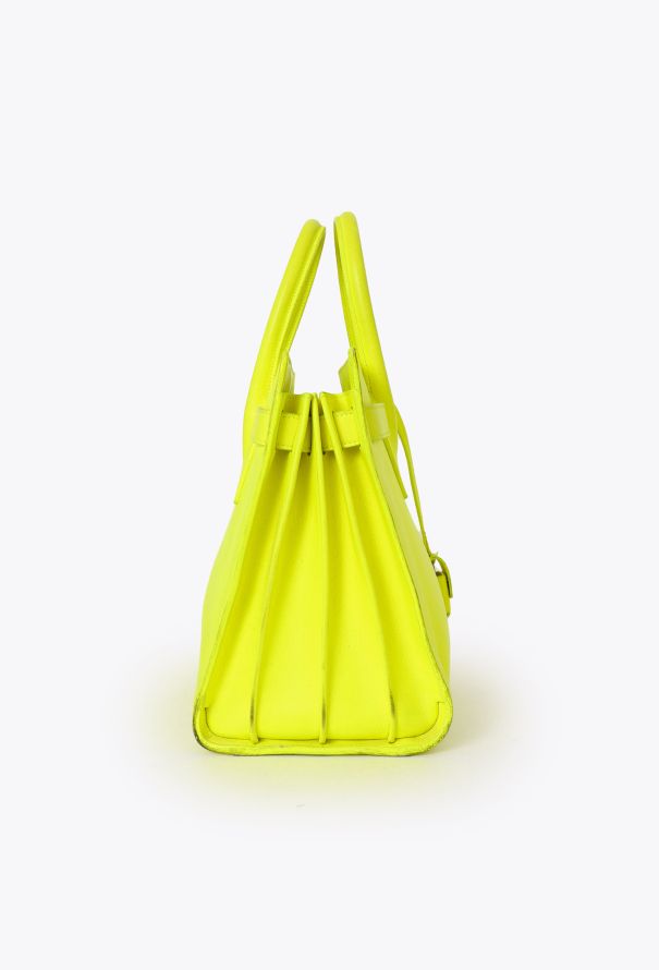 Saint Laurent Neon Yellow Small Sac de Jour - 4