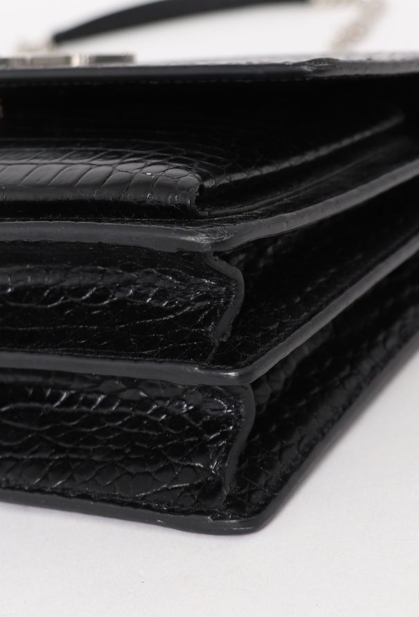 Saint Laurent Medium Croco Embossed Sunset Bag - 10