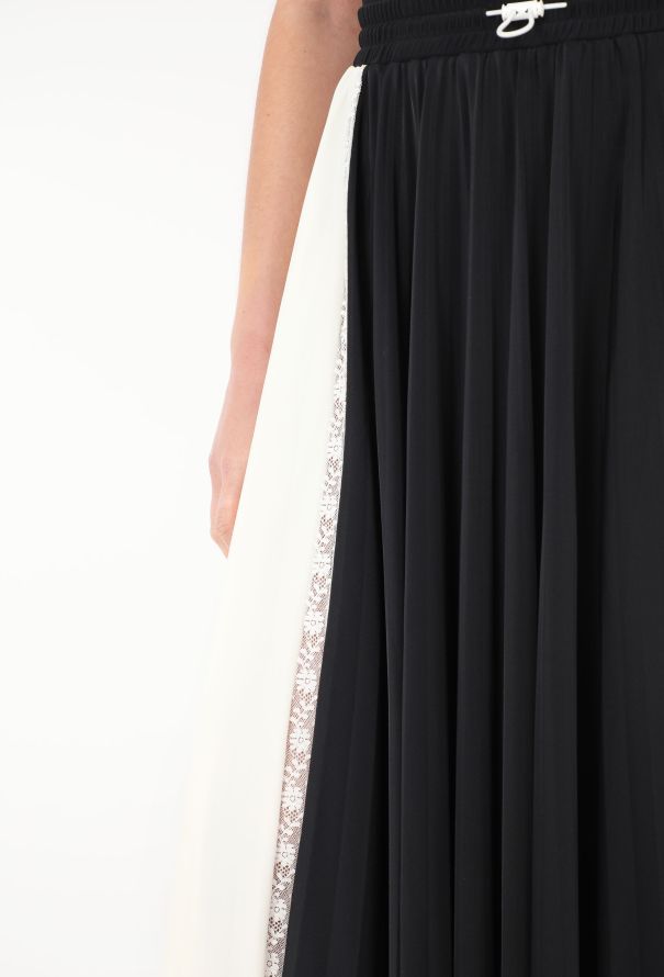 Valentino Pleated Lace Trim Skirt - 4