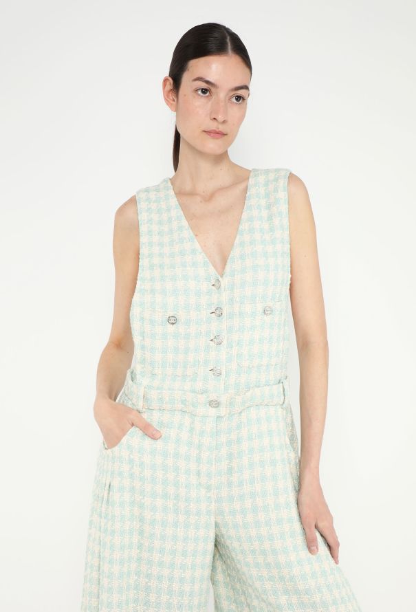 Chanel S/S 2023 Wide-Leg Tweed Jumpsuit - 1