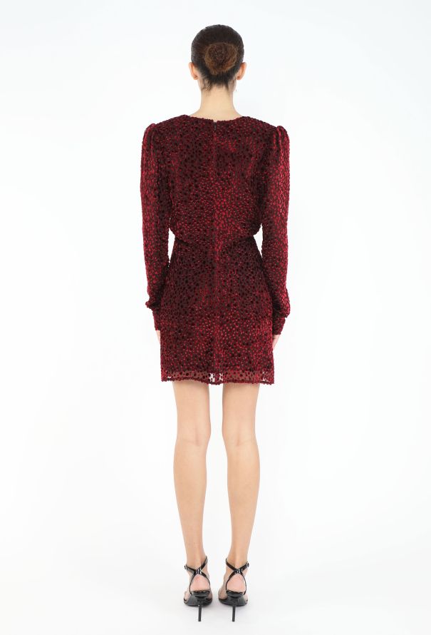 Saint Laurent Pre-Fall 2018 Devoré Gathered Dress - 6