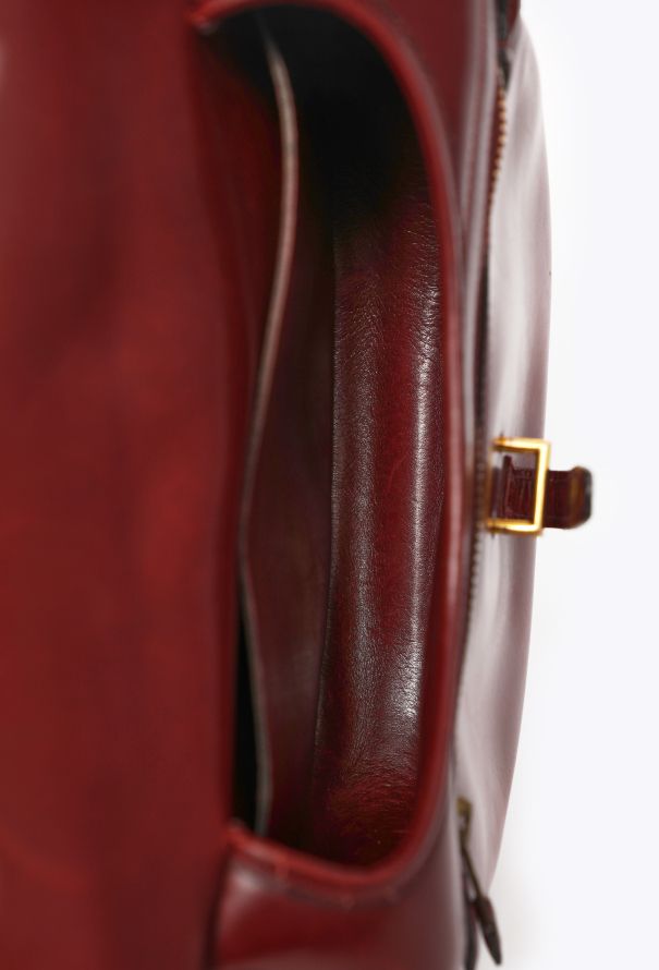 Hermès Burgundy Box Balle de Golf Bag, 1970s - 13