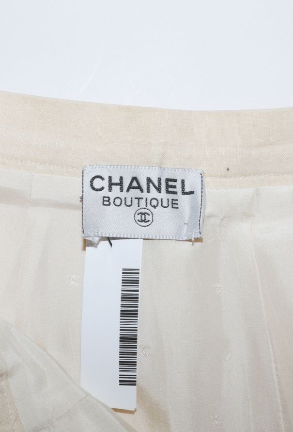 Chanel Vintage Pleated Linen Skirt - 5