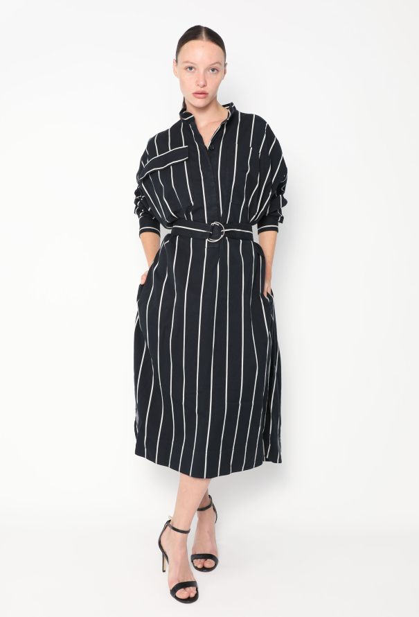 Céline S/S 2018 Belted Pinstripe Dress - 1