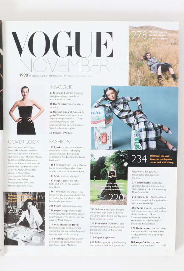 VOGUE UK 1998 Kate Moss Cover Issue - 3 VOGUE UK 1998 Kate Moss Cover Issue - 3
