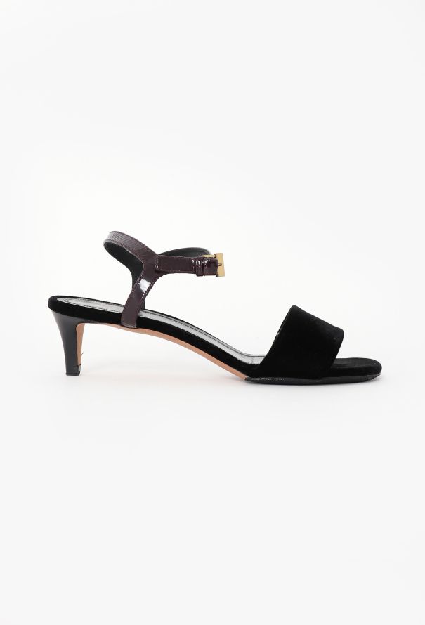 Céline Velvet Slingback Sandals - 1