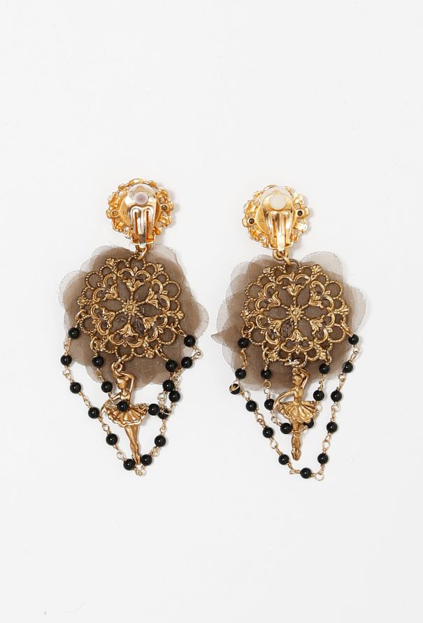 Dolce & Gabbana Filigree Tulle Clip Earrings - 3