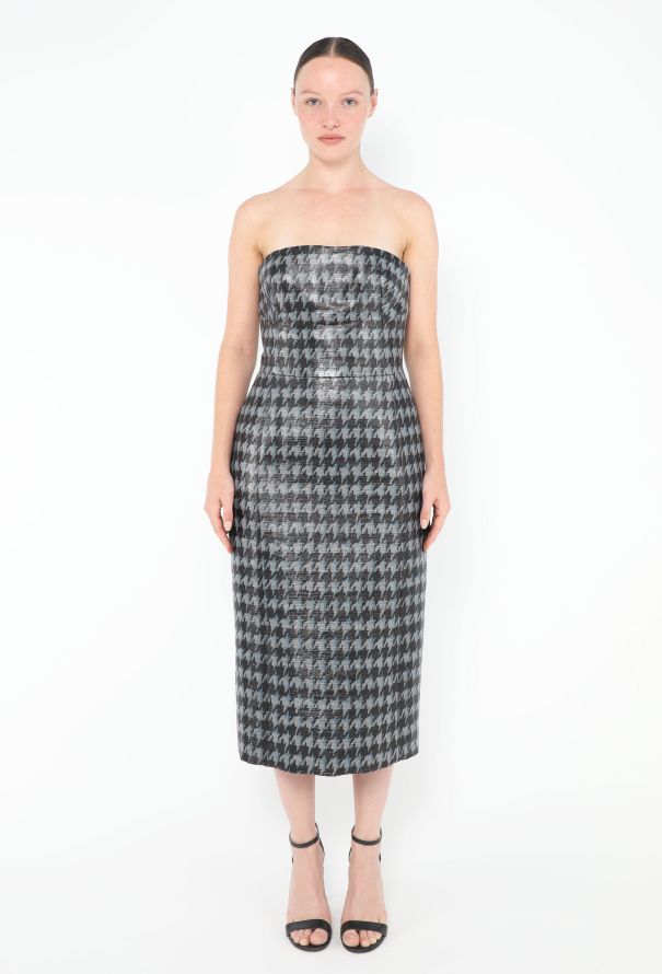 Dior Lamé Herringbone Bustier Dress - 1