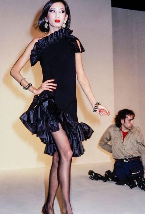 S/S 1983 Ruffled One-Shoulder Dress | Authentic & Vintage