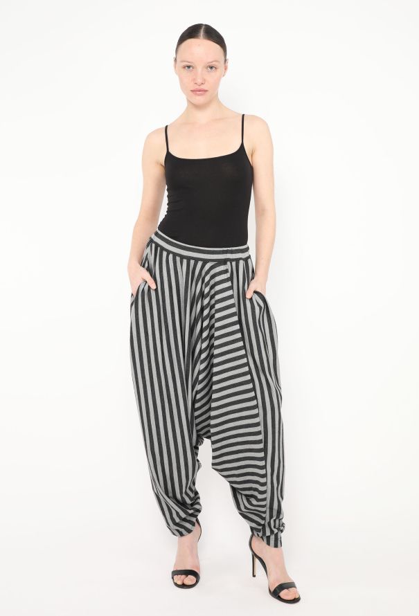 Issey Miyake 2019 Striped Draped Harem Pants - 1