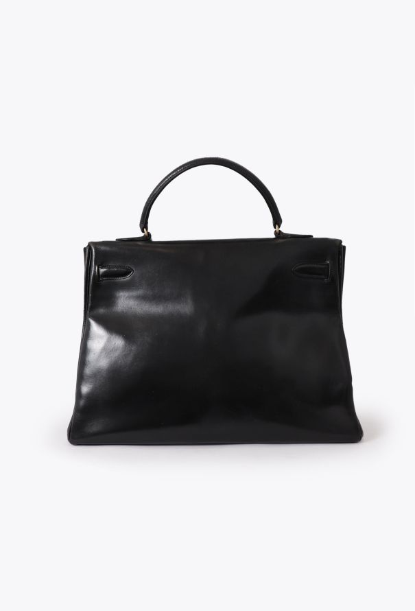 Hermès Vintage Black Box Kelly Retourné 35 - 5