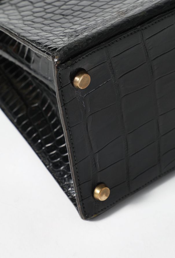 Hermès '60s Black Porosus Kelly Sellier 32 - 9