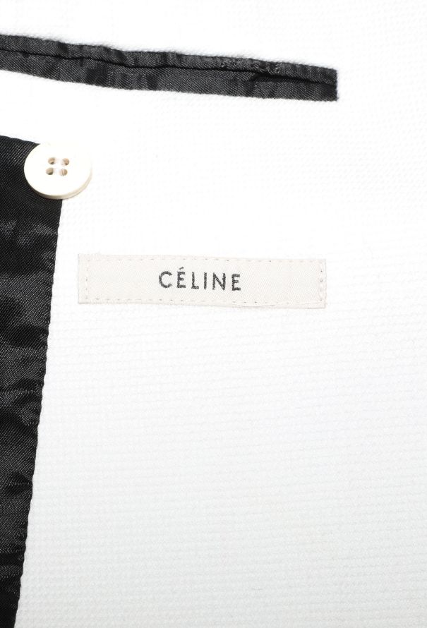 Céline White Grain de Poudre Crombie Coat - 5 Céline White Grain de Poudre Crombie Coat - 5