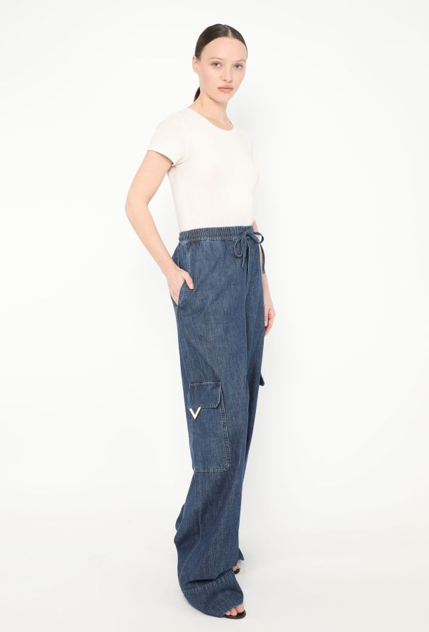 Valentino 2023 Denim Cargo Pants - 1