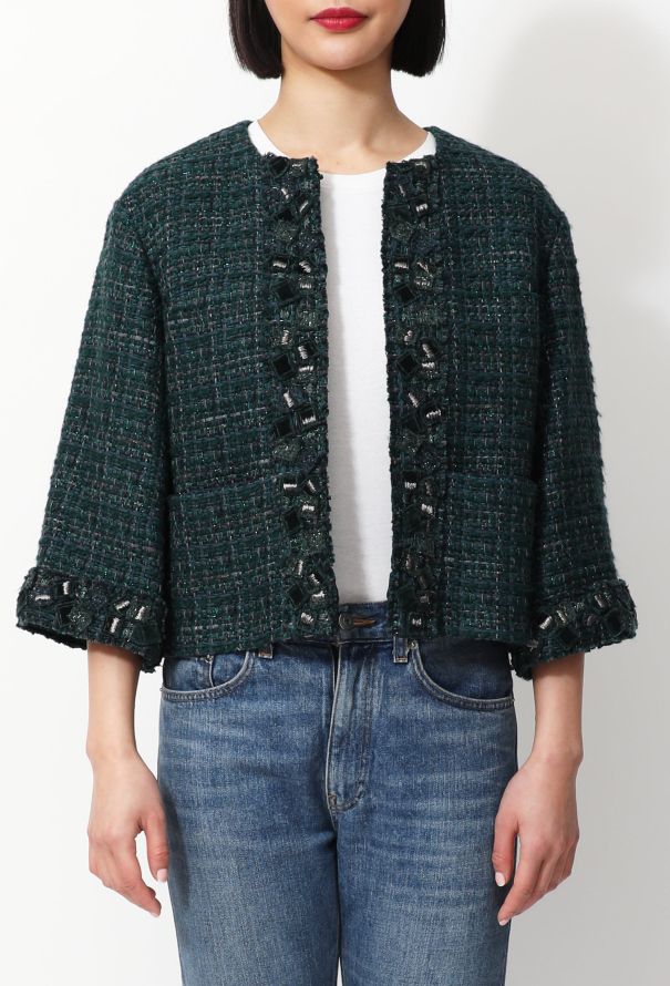 F/W 2012 Tweed Embellished Jacket, Authentic & Vintage