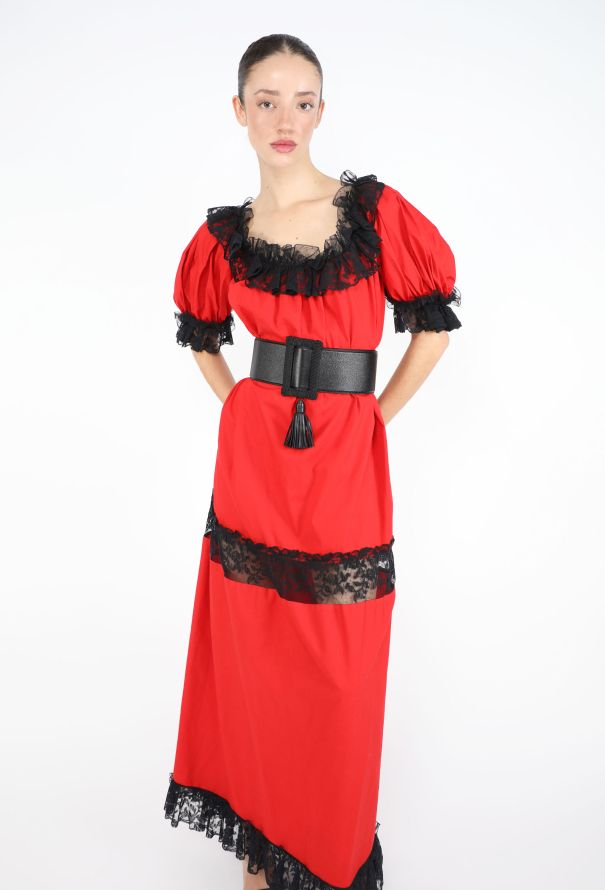 Saint Laurent STUNNING 1977 Chantilly Lace Gitane Dress - 4