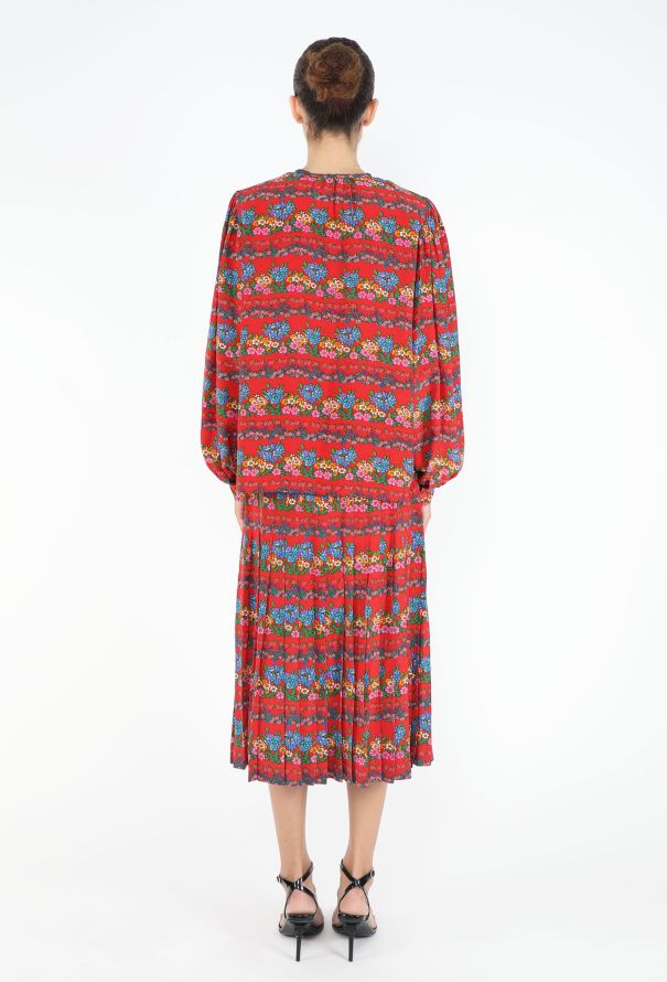 Saint Laurent RARE 1973 Floral Silk Ensemble - 7