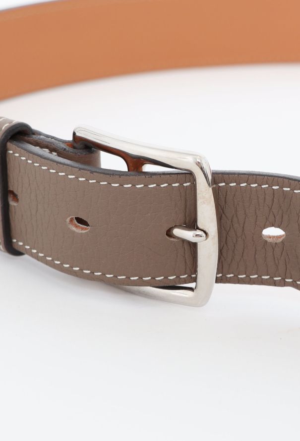 Hermès Taupe Etrivière Leather Belt - 4 Hermès Taupe Etrivière Leather Belt - 4