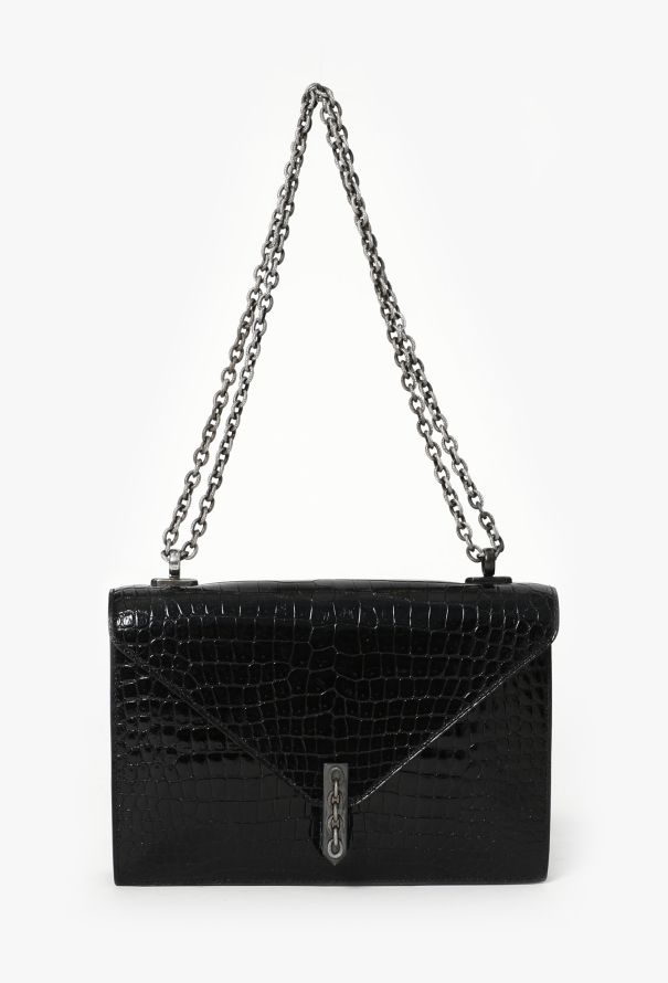 Hermès '70s Black Porosus Alcazar Bag - 1