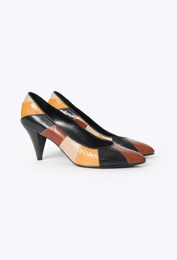Céline 2020 Colorblock Python Pumps - 3